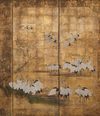 PAIR OF 6-PANEL BYÔBU 屏風 (FOLDING SCREENS) BY TOSA MITSUYOSHI