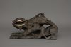 CHINESE WOODEN SCULPTURE DEPICTING A GUARDIAN LION