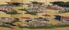LARGE 6 PANEL SCREEN WITH GENRE PAINTING