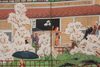 LARGE 6 PANEL SCREEN WITH GENRE PAINTING