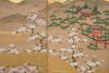 LARGE 6 PANEL BYOBU WITH GENRE PAINTING ON GOLD