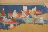 LARGE 6 PANEL BYOBU WITH GENRE PAINTING ON GOLD