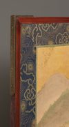 LARGE 6 PANEL BYOBU WITH GENRE PAINTING ON GOLD