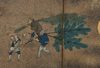 TALL 6-PANEL BYÔBU 屏風 (FOLDING SCREEN) WITH FÛZOKU-GA 風俗画 (GENRE PAINTING)