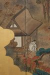 TALL 6-PANEL BYÔBU 屏風 (FOLDING SCREEN) WITH FÛZOKU-GA 風俗画 (GENRE PAINTING)