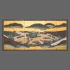 SIX PANEL SCREEN DEPICTING THE TALE OF GENJI