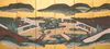 SIX PANEL SCREEN DEPICTING THE TALE OF GENJI