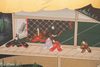 SIX PANEL SCREEN DEPICTING THE TALE OF GENJI