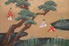 SIX PANEL SCREEN DEPICTING THE TALE OF GENJI