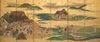 6 PANEL SCREEN WITH MOUNTAIN VILLAGE SCENE
