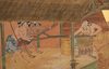 6 PANEL SCREEN WITH MOUNTAIN VILLAGE SCENE