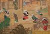 6 PANEL SCREEN WITH MOUNTAIN VILLAGE SCENE