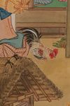 6 PANEL SCREEN WITH MOUNTAIN VILLAGE SCENE