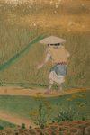 6 PANEL SCREEN WITH MOUNTAIN VILLAGE SCENE