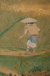 6 PANEL SCREEN WITH MOUNTAIN VILLAGE SCENE