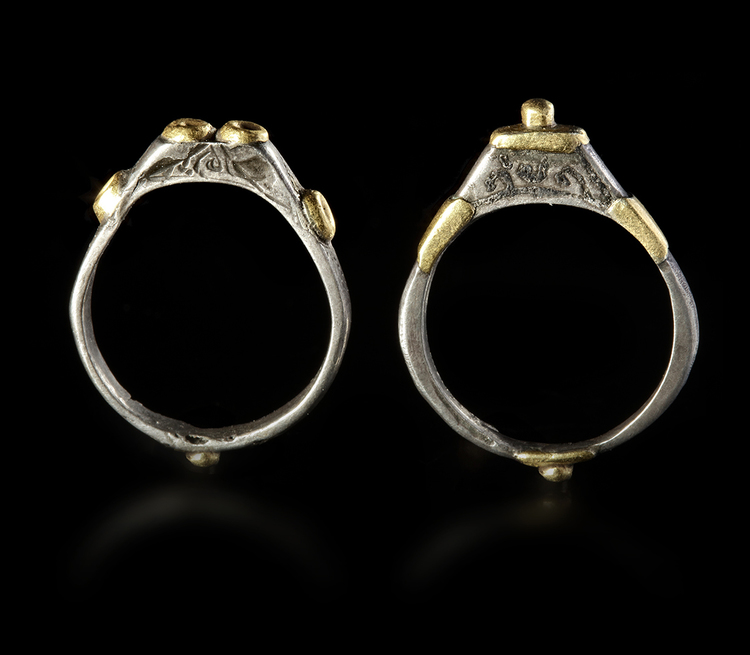 A PAIR OF SILVER SELJUK RINGS, 11TH-12TH CENTURY AD