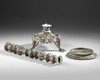 A KHORASAN COMPOSITE BRONZE LAMP STAND, PERSIA, 12TH CENTURY