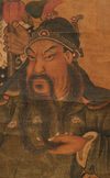 CHINESE POLYCHROME PAINTING GUAN YU