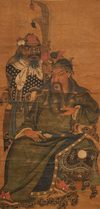 CHINESE POLYCHROME PAINTING GUAN YU