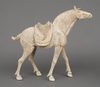 A PAIR OF LARGE CHINESE POTTERY TANG HORSES