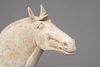 A PAIR OF LARGE CHINESE POTTERY TANG HORSES
