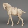 A PAIR OF LARGE CHINESE POTTERY TANG HORSES