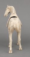 A PAIR OF LARGE CHINESE POTTERY TANG HORSES