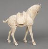A PAIR OF LARGE CHINESE POTTERY TANG HORSES