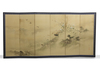 JAPANESE SIX-PANEL SCREEN WITH LANDSCAPE AND BIRDS,MEIJI PERIOD (1868–1912)