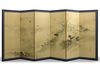 JAPANESE SIX-PANEL SCREEN WITH LANDSCAPE AND BIRDS,MEIJI PERIOD (1868–1912)