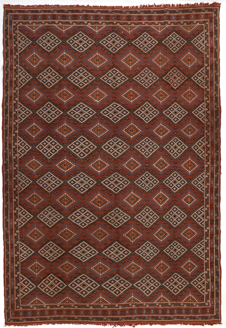 A MOROCCAN RUG, FLAT WEAVE, LATE 19TH CENTURY