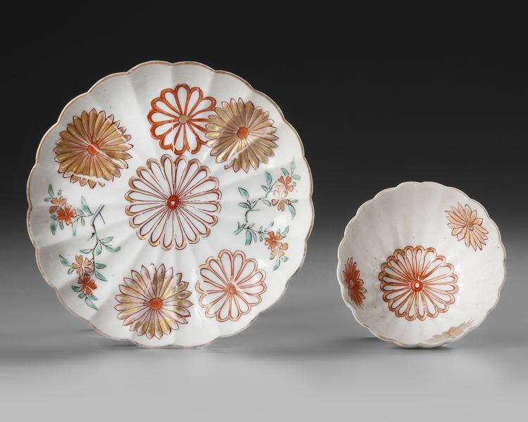 JAPANESE ARITA PORCELAIN CUP AND SAUCER – EDO PERIOD ,EARLY 18TH-CENTURY