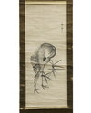 PAIR OF JAPANESE SCROLL PAINTINGS – CRANES AND BAMBOO