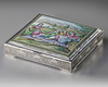 A PERSIAN ENAMELED SILVER BOX, 20TH CENTURY
