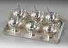 A TEASET ON A SILVER TRAY, 20TH CENTURY