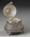 AN OTTOMAN REPOUSSE SILVER INCENSE BURNER, TURKEY, 19TH CENTURY