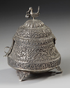 AN OTTOMAN REPOUSSE SILVER INCENSE BURNER, TURKEY, 19TH CENTURY