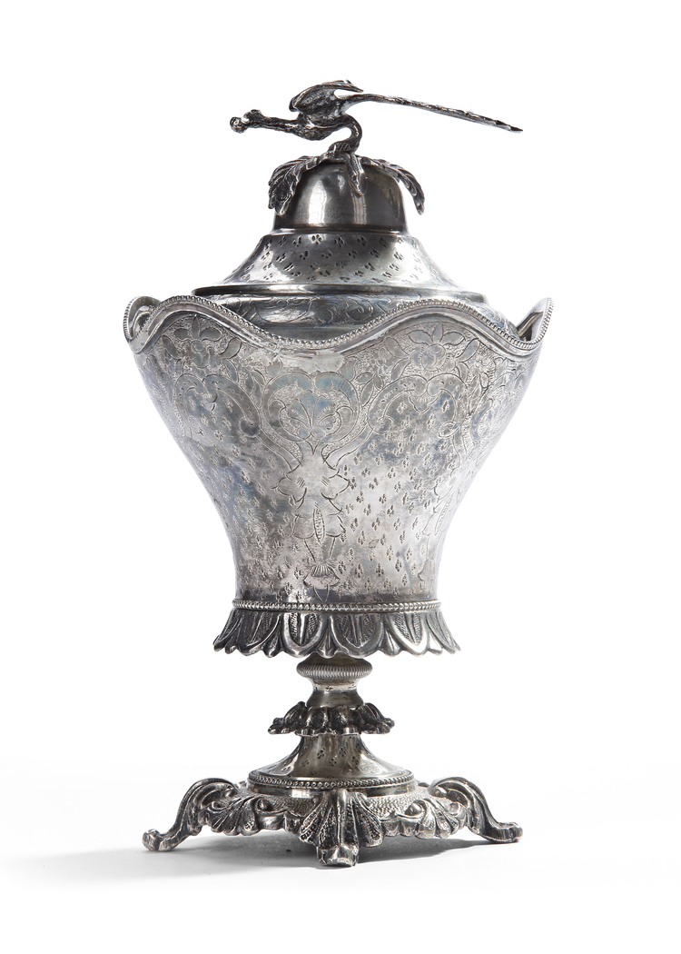 AN OTTOMAN SILVER VASE WITH LID, TURKEY, 19TH CENTURY