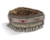 A SILVER AND LEATHER HEADBAND, MOROCCO, 19TH CENTURY
