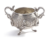 AN ISLAMIC SILVER BOWL WITH SNAKE HANDLES, INDIA, 19TH CENTURY