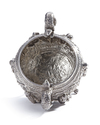 AN ISLAMIC SILVER BOWL WITH SNAKE HANDLES, INDIA, 19TH CENTURY