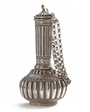 AN OTTOMAN SILVER VASE WITH BIRD FINIAL, 19TH CENTURY