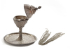 AN INDIAN SILVER INCENSE BURNER, 19TH CENTURY