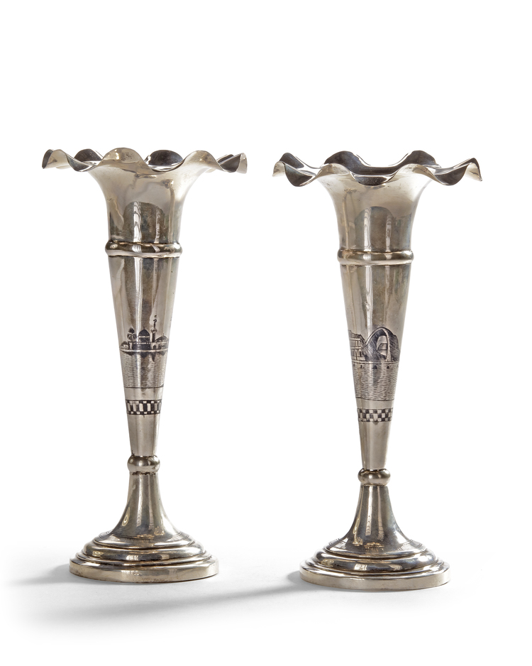 A PAIR OF SILVER VASES, IRAQ, EARLY 20TH CENTURY