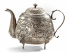 A PERSIAN SILVER TEAPOT, 19TH CENTURY