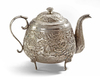 A PERSIAN SILVER TEAPOT, 19TH CENTURY
