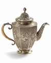 A PERSIAN SILVER TEAPOT, 19TH CENTURY