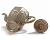 A PERSIAN SILVER TEAPOT, 19TH CENTURY