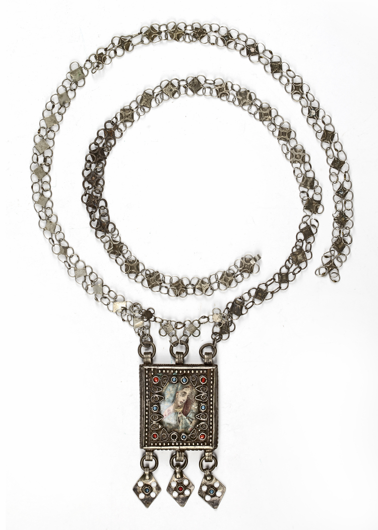 A SILVER NECKLACE  DEPICTING MARIA, IRAQ, 19TH CENTURY