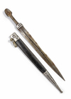 A LARGE NIELLO SILVER-MOUNTED KINDJAL, CAUCASUS, 19TH CENTURY